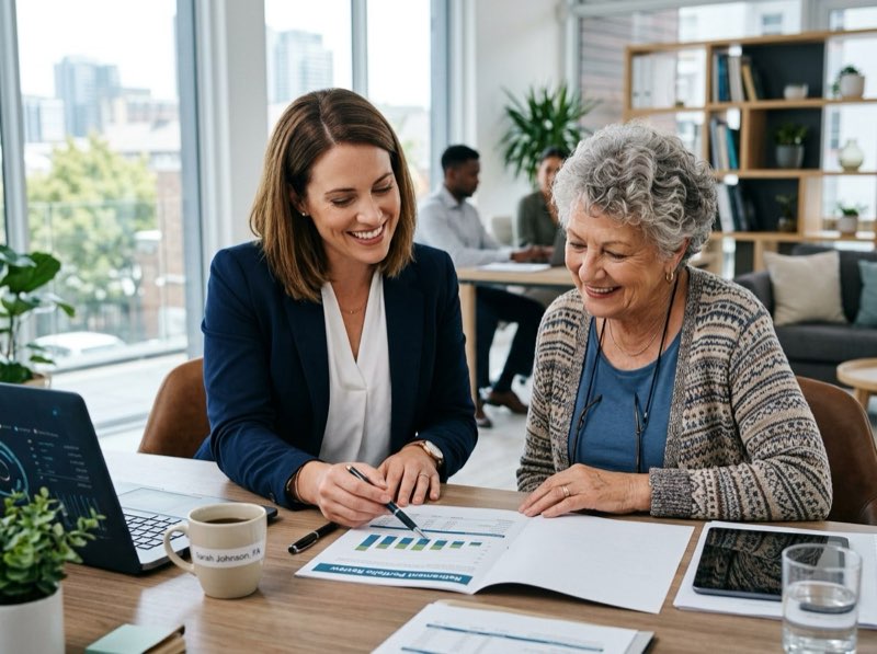Senior reviewing healthcare benefits